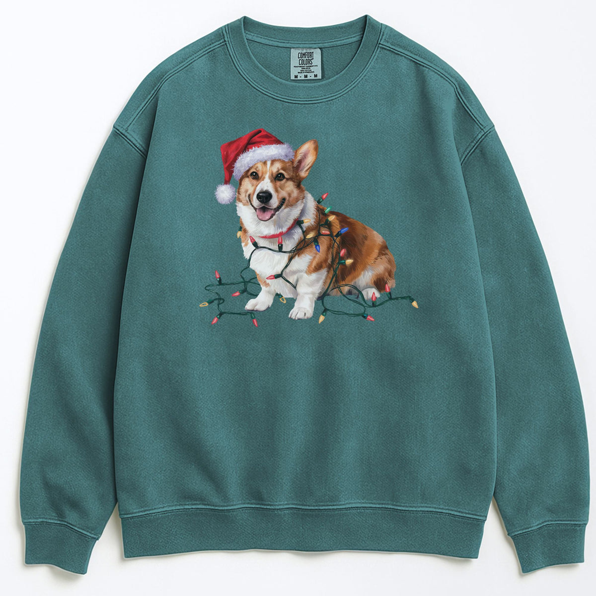 Christmas Corgi Sweatshirt, Christmas Lights Dog