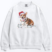 Load image into Gallery viewer, Christmas Corgi Sweatshirt, Christmas Lights Dog
