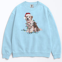 Load image into Gallery viewer, Christmas Coton De Tulear Sweatshirt, Christmas Lights Dog
