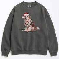 Load image into Gallery viewer, Christmas Coton De Tulear Sweatshirt, Christmas Lights Dog
