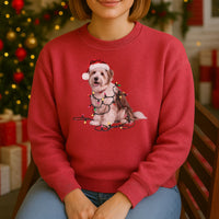 Load image into Gallery viewer, Christmas Coton De Tulear Sweatshirt, Christmas Lights Dog
