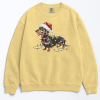 Load image into Gallery viewer, Christmas Dachshund Sweatshirt, Christmas Lights Dog
