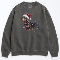 Load image into Gallery viewer, Christmas Dachshund Sweatshirt, Christmas Lights Dog
