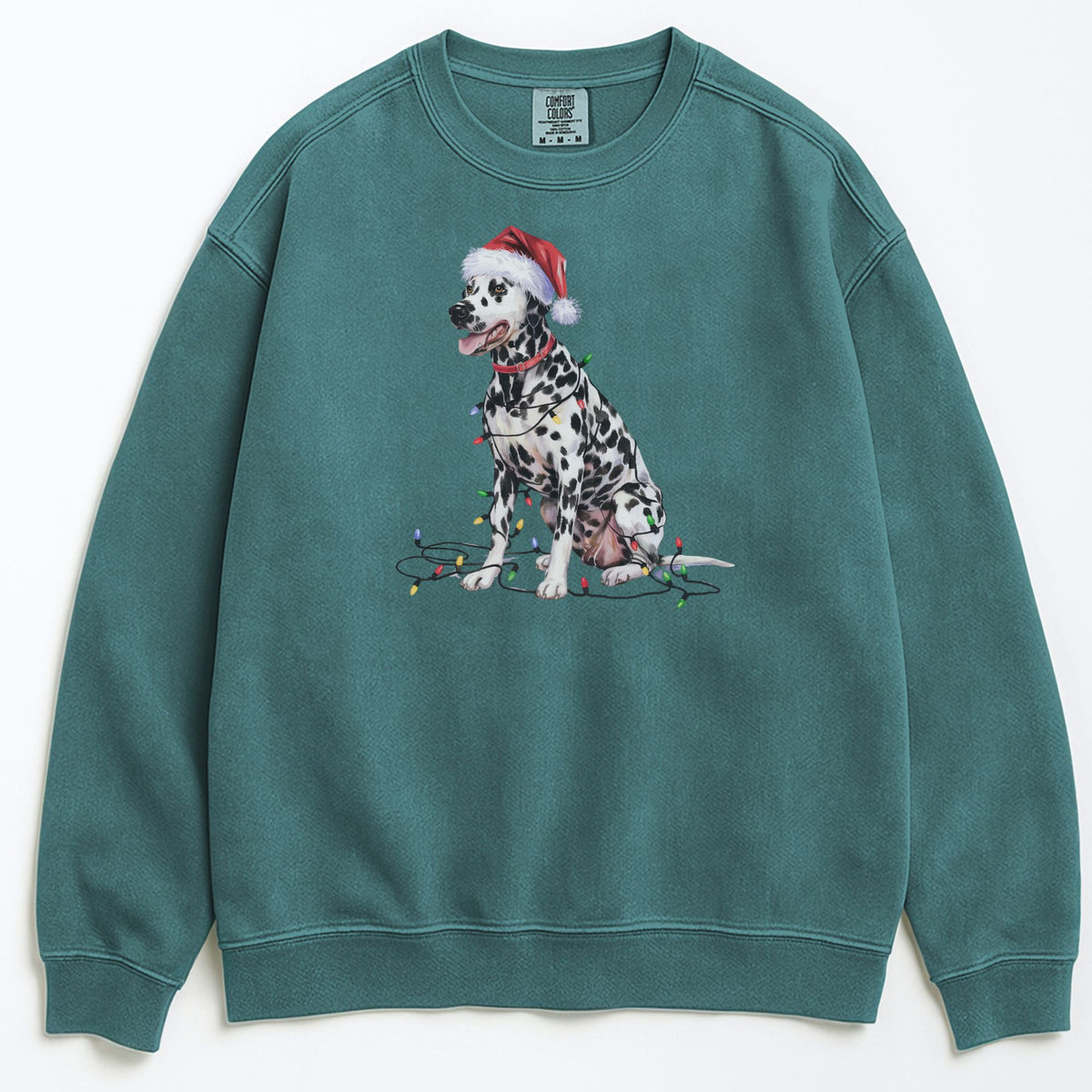 Christmas Dalmatian Sweatshirt, Christmas Lights Dog