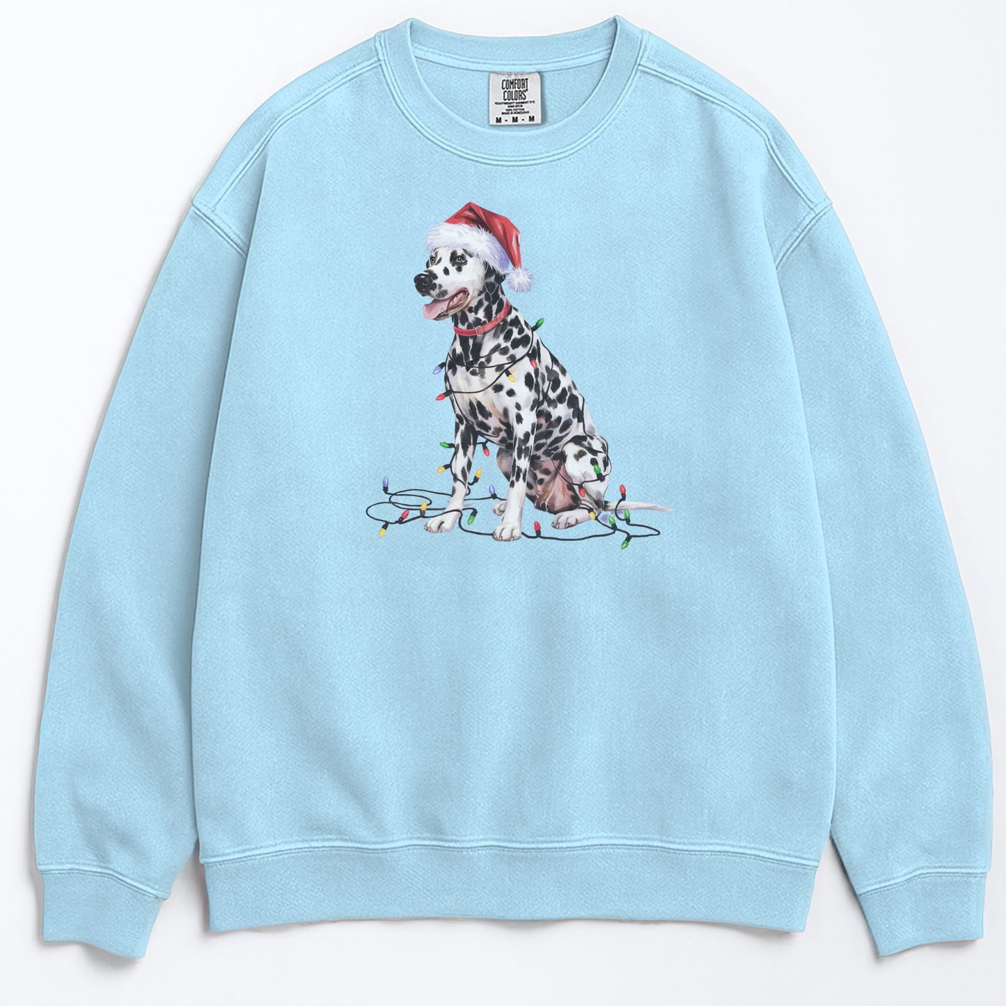 Christmas Dalmatian Sweatshirt, Christmas Lights Dog