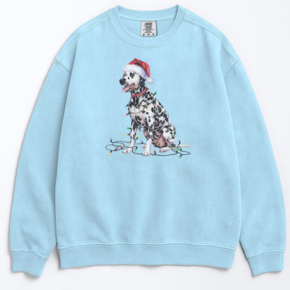 Christmas Dalmatian Sweatshirt, Christmas Lights Dog