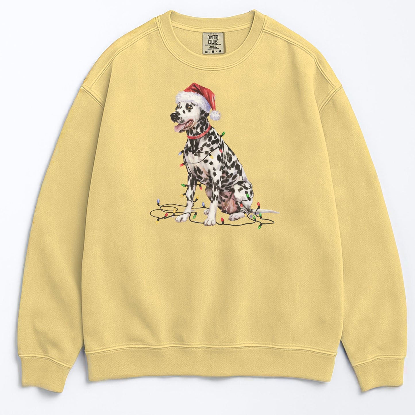 Christmas Dalmatian Sweatshirt, Christmas Lights Dog
