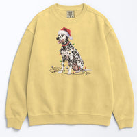 Load image into Gallery viewer, Christmas Dalmatian Sweatshirt, Christmas Lights Dog
