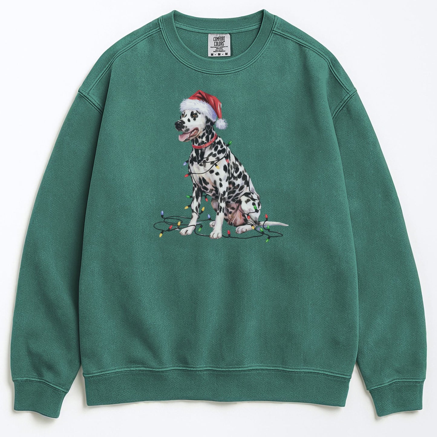 Christmas Dalmatian Sweatshirt, Christmas Lights Dog