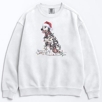 Christmas Dalmatian Sweatshirt, Christmas Lights Dog