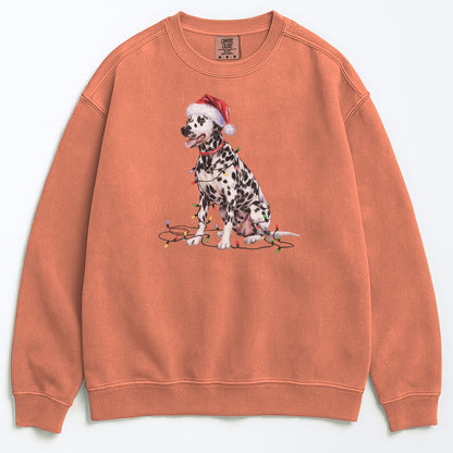 Christmas Dalmatian Sweatshirt, Christmas Lights Dog