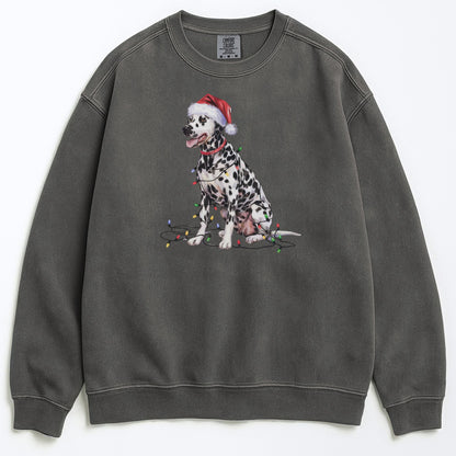 Christmas Dalmatian Sweatshirt, Christmas Lights Dog
