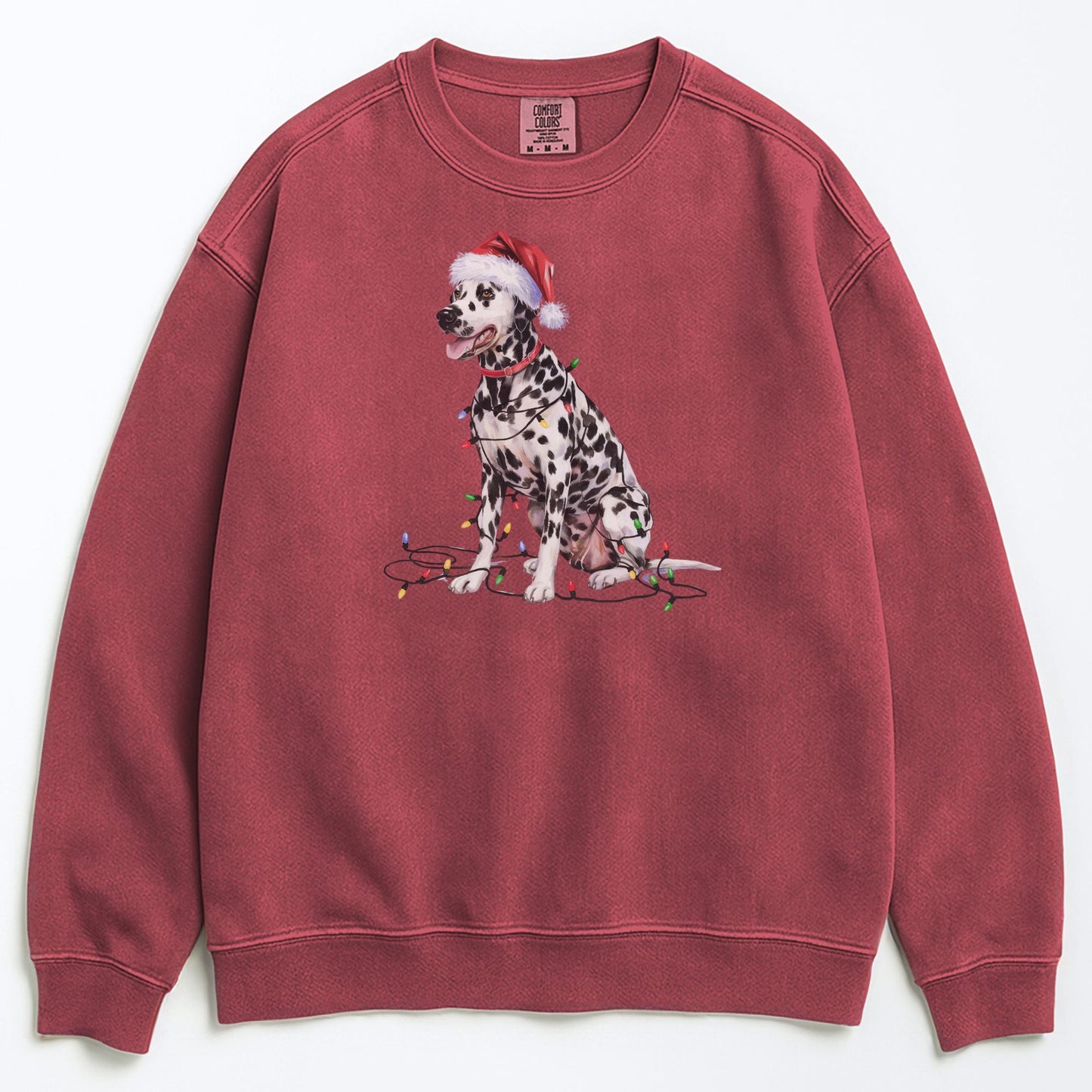 Christmas Dalmatian Sweatshirt, Christmas Lights Dog