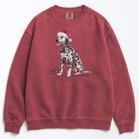 Load image into Gallery viewer, Christmas Dalmatian Sweatshirt, Christmas Lights Dog
