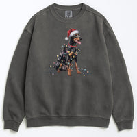 Load image into Gallery viewer, Christmas Doberman Sweatshirt, Christmas Lights Dog
