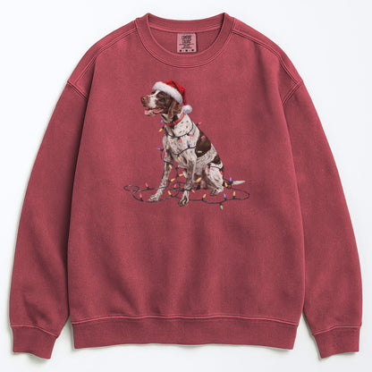 Christmas English Pointer Sweatshirt, Christmas Lights Dog
