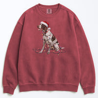 Load image into Gallery viewer, Christmas English Pointer Sweatshirt, Christmas Lights Dog
