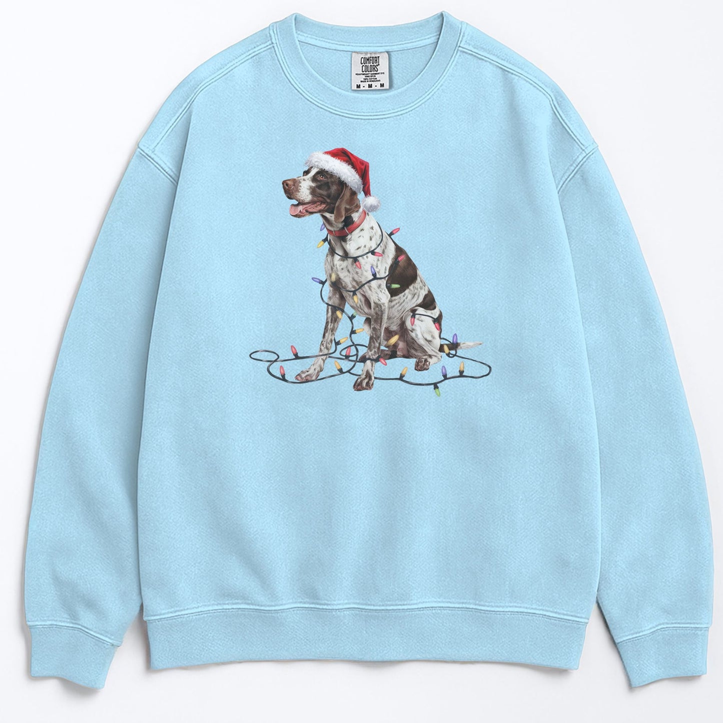 Christmas English Pointer Sweatshirt, Christmas Lights Dog