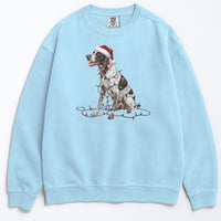 Load image into Gallery viewer, Christmas English Pointer Sweatshirt, Christmas Lights Dog
