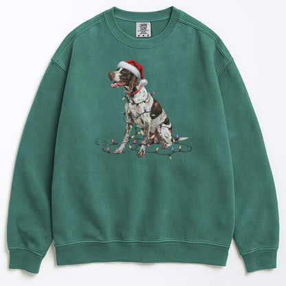 Christmas English Pointer Sweatshirt, Christmas Lights Dog