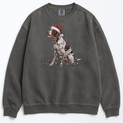 Christmas English Pointer Sweatshirt, Christmas Lights Dog
