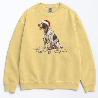 Christmas English Pointer Sweatshirt, Christmas Lights Dog