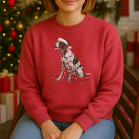 Load image into Gallery viewer, Christmas English Pointer Sweatshirt, Christmas Lights Dog
