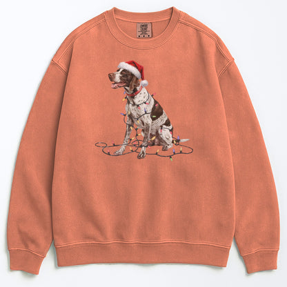 Christmas English Pointer Sweatshirt, Christmas Lights Dog