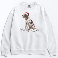 Load image into Gallery viewer, Christmas English Pointer Sweatshirt, Christmas Lights Dog
