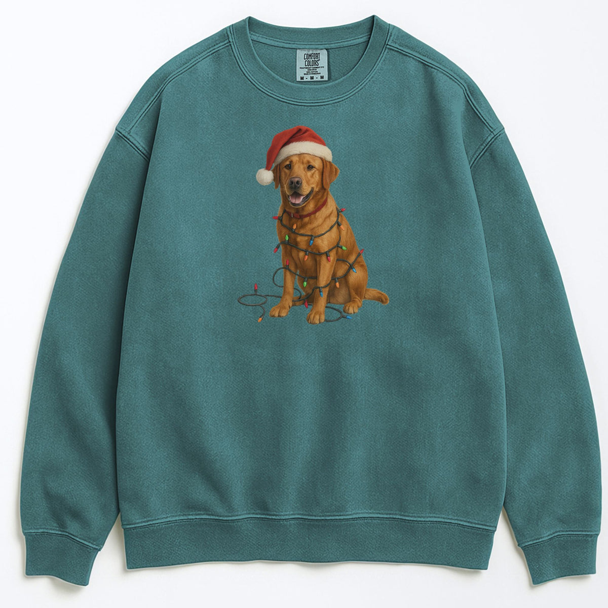 Christmas Fox Red Labrador Sweatshirt, Christmas Lights Dog Sweatshirt
