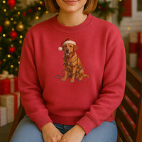 Load image into Gallery viewer, Christmas Fox Red Labrador Sweatshirt, Christmas Lights Dog Sweatshirt
