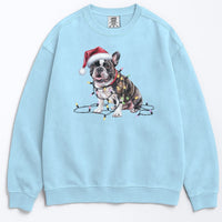 Load image into Gallery viewer, Christmas French Bulldog Sweatshirt, Christmas Lights Dog
