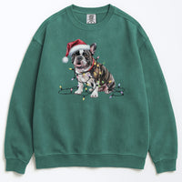 Load image into Gallery viewer, Christmas French Bulldog Sweatshirt, Christmas Lights Dog
