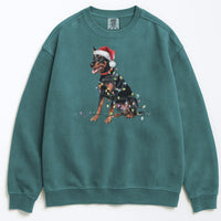 Load image into Gallery viewer, Christmas German Pinscher Sweatshirt, Christmas Lights Dog
