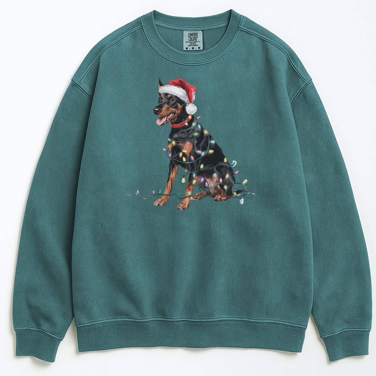 Christmas German Pinscher Sweatshirt, Christmas Lights Dog