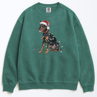 Load image into Gallery viewer, Christmas German Pinscher Sweatshirt, Christmas Lights Dog

