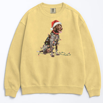 Christmas German Shorthaired Pointer Sweatshirt, Christmas Lights Dog