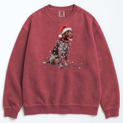 Christmas German Shorthaired Pointer Sweatshirt, Christmas Lights Dog