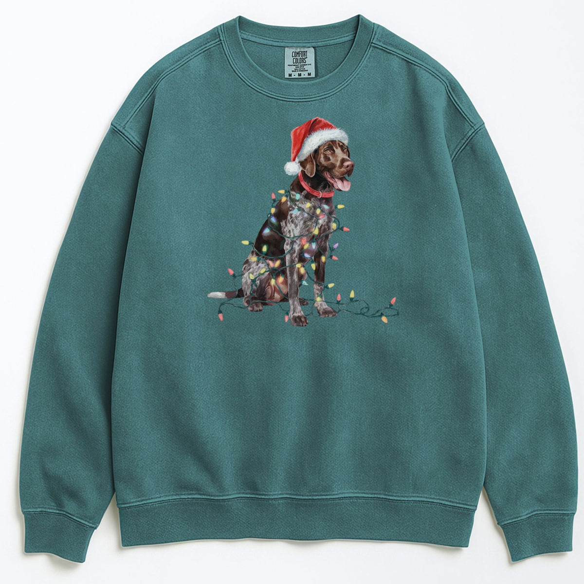 Christmas German Shorthaired Pointer Sweatshirt, Christmas Lights Dog