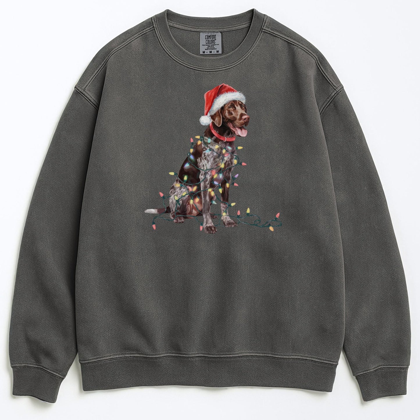 Christmas German Shorthaired Pointer Sweatshirt, Christmas Lights Dog