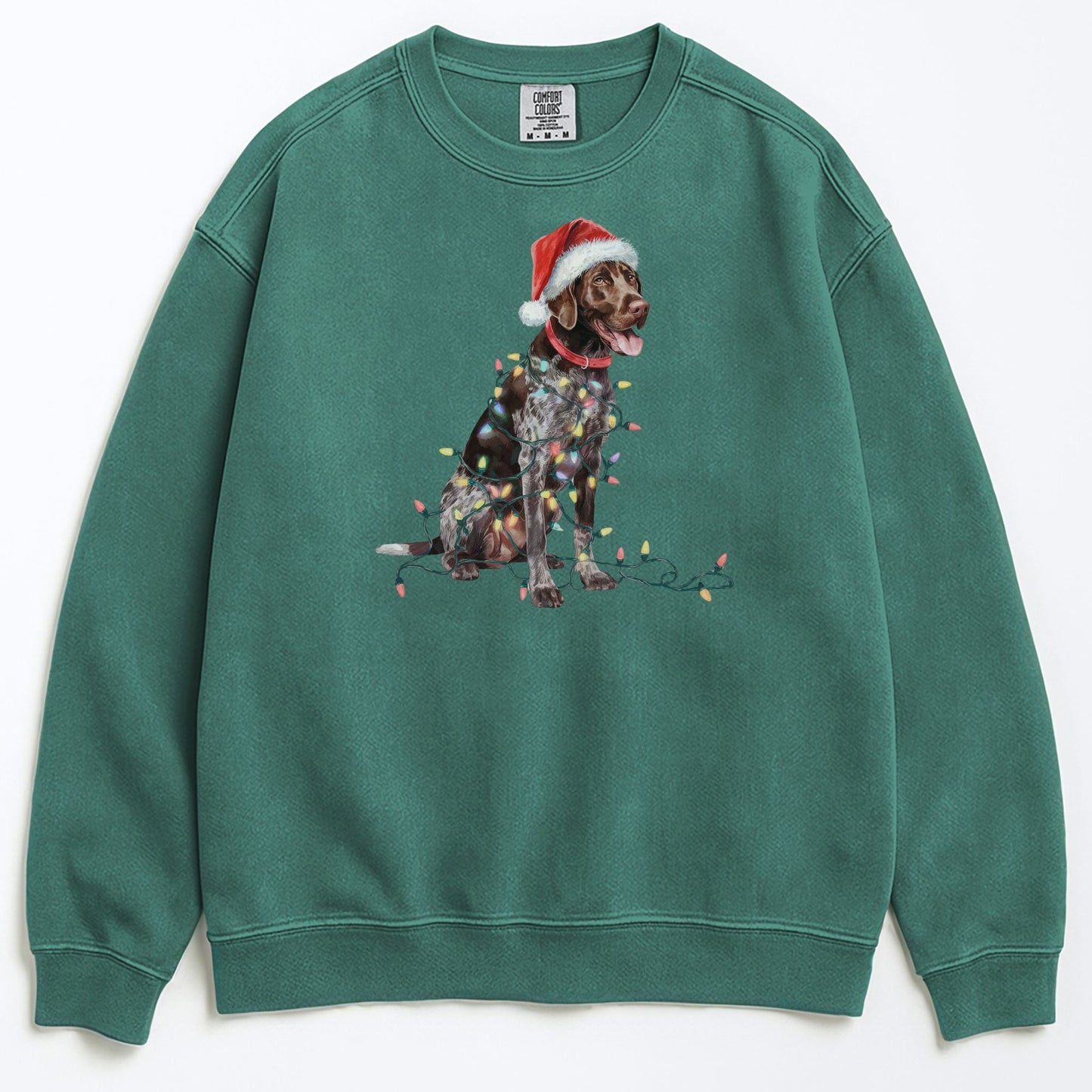 Christmas German Shorthaired Pointer Sweatshirt, Christmas Lights Dog