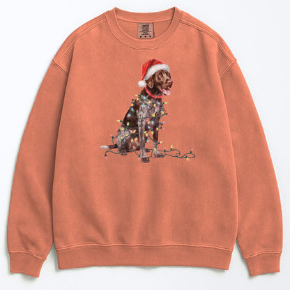 Christmas German Shorthaired Pointer Sweatshirt, Christmas Lights Dog