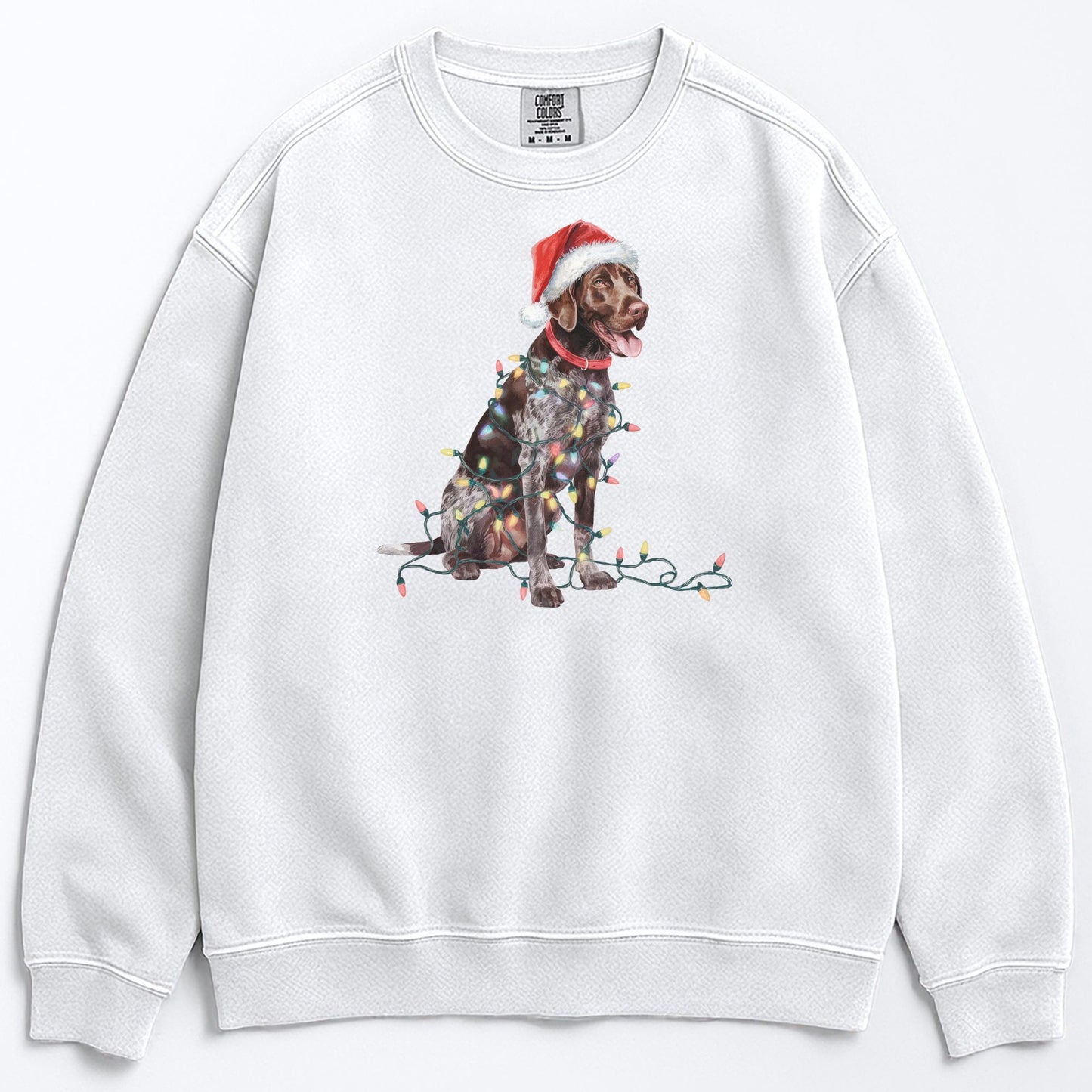 Christmas German Shorthaired Pointer Sweatshirt, Christmas Lights Dog