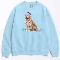 Load image into Gallery viewer, Christmas Golden Retriever Sweatshirt, Christmas Lights Dog

