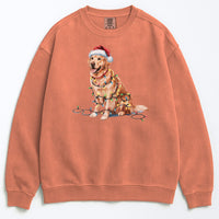 Load image into Gallery viewer, Christmas Golden Retriever Sweatshirt, Christmas Lights Dog
