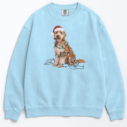 Christmas Goldendoodle Sweatshirt, Christmas Lights Dog
