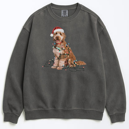 Christmas Goldendoodle Sweatshirt, Christmas Lights Dog
