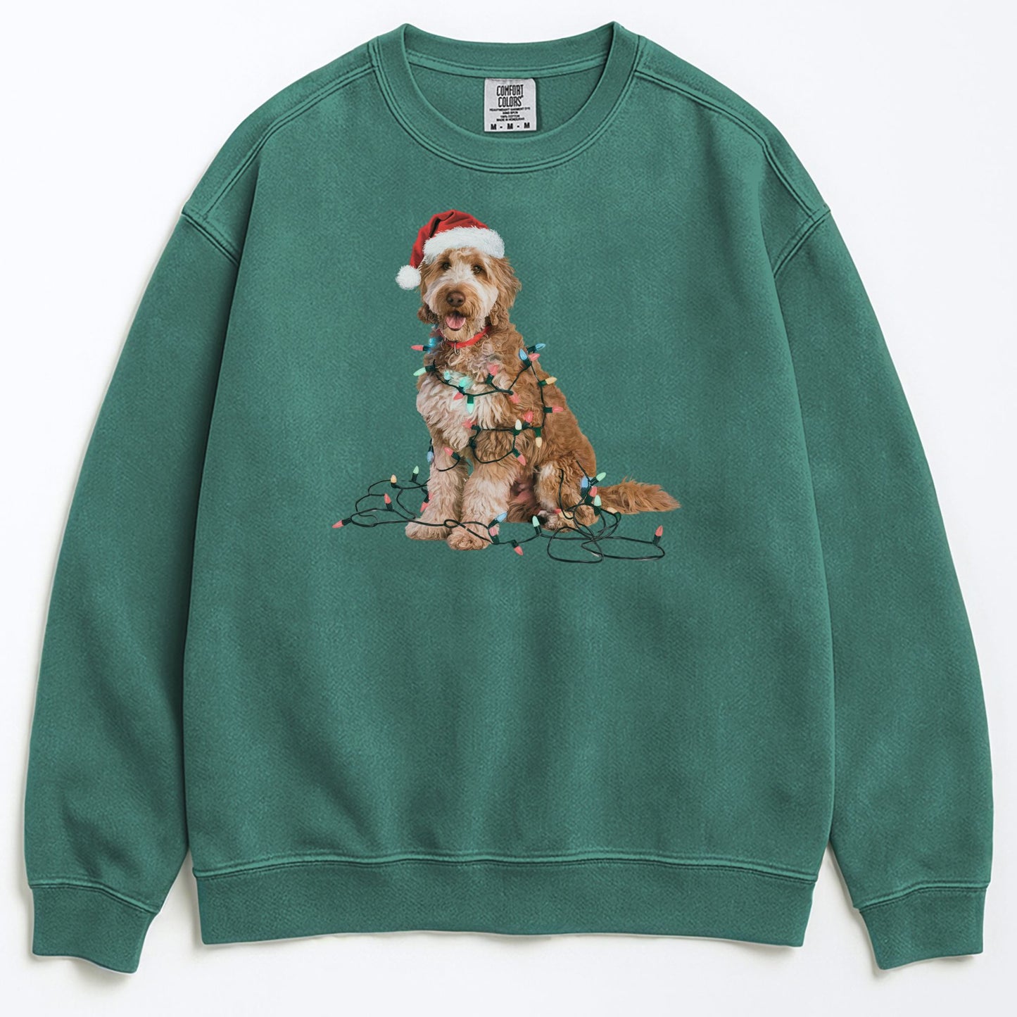 Christmas Goldendoodle Sweatshirt, Christmas Lights Dog