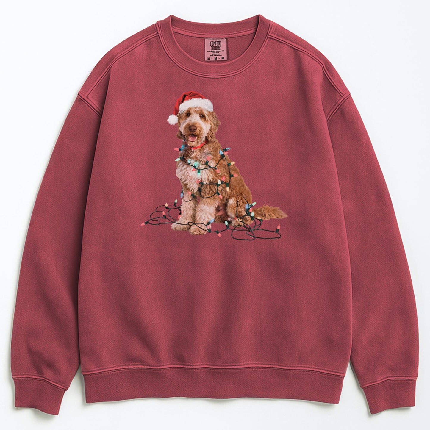 Christmas Goldendoodle Sweatshirt, Christmas Lights Dog
