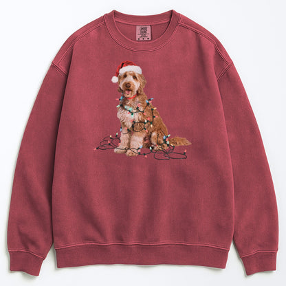 Christmas Goldendoodle Sweatshirt, Christmas Lights Dog